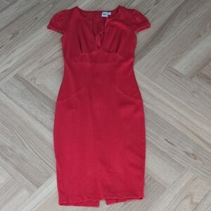 ASOS Red Bodycon Midi Dress Size 6.
